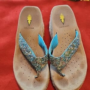 VOLATILE WEDGE HEEL THONG FLIP FLOP MEMORY FOAM SANDAL 9